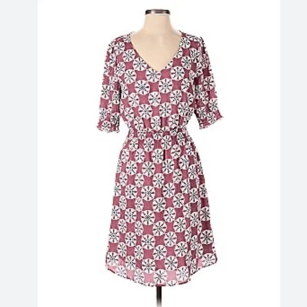 Octavia Mauve Geometric Floral Print Dress